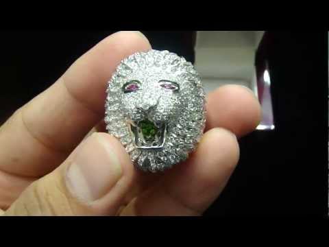 Mr Chris Da Jeweler Custom Real Gold Real Diamond Lion Head Ring