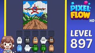Pixel Flow Level 897 Solution Walkthrough