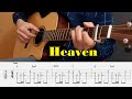 Heaven - Bryan Adams - Fingerstyle Guitar Tutorial with tabs and chords