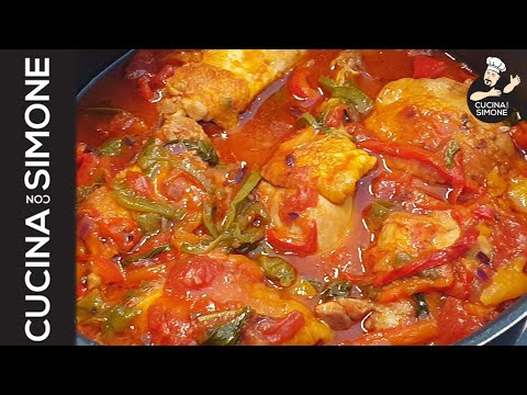 Il pollo coi peperoni classico alla Romana