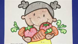 Spring Addition and Subtraction Color by Number Worksheets