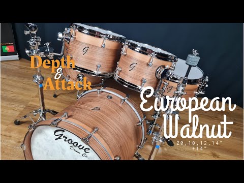 DEMO - Groove Drum Co. European Walnut Drums 20,10,12,14"+14"