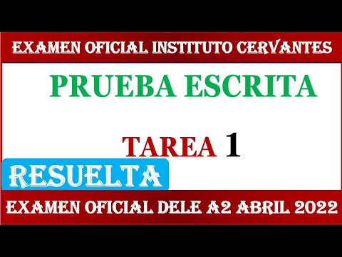 DELE A2  ESPECIAL PRUEBA ESCRITA TAREA 1