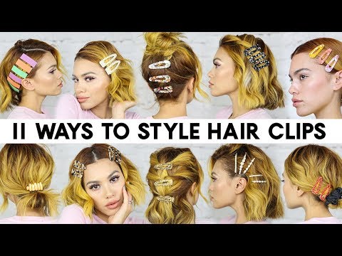 11 EASY Ways to Style HAIR CLIPS for Short Hair...