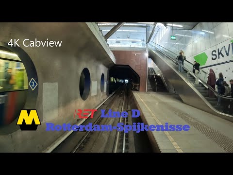 4K Cabview| Metro Rotterdam| Line D Rotterdam Centraal- Spijkenisse De Akkers