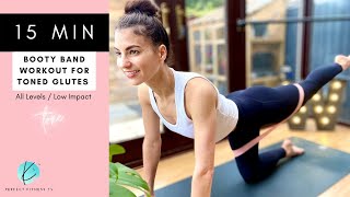 15 MIN Booty Band Workout for Toned & Lifted Glutes | Low impact | Band Optional