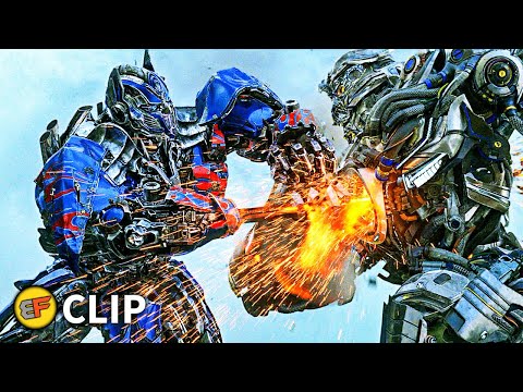 Optimus Prime vs Galvatron & Lockdown | Transformers Age of Extinction (2014) IMAX Movie Clip HD 4K