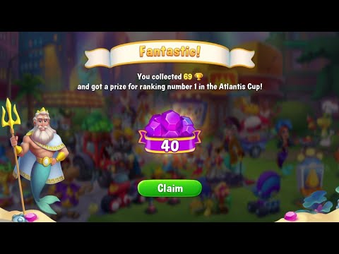 @Fishdom Won 1st Place in Atlantis Cup Festival, Got 40 Diamonds 💎! Yeayyy 😍