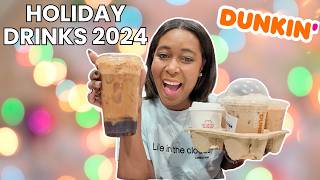 Holiday Cookie Latte REVIEW | Trying Dunkin Holiday Menu 2024