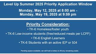 San Diego Online Application Video Level Up Summer 2025