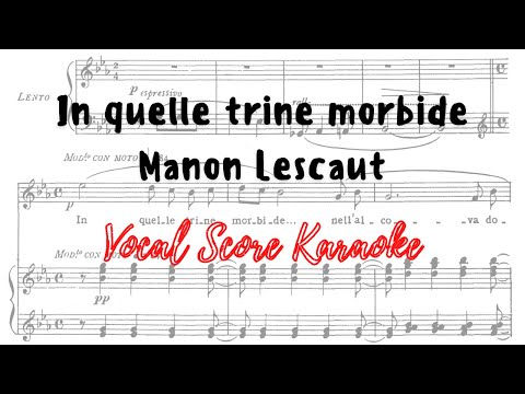 In quelle trine morbide Vocal Score Karaoke Manon Lescaut