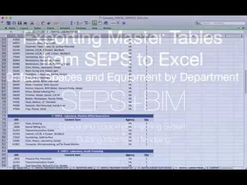 A.3 - Export Master Tables from SEPS to Excel