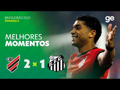 Gols e lances de Athletico Paranaense x Santos