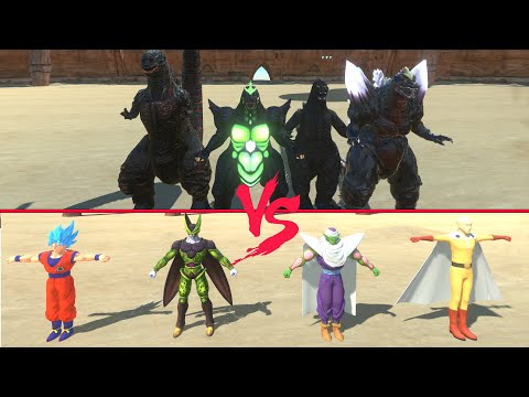 4 DRAGON BALL VS 4 GODZILLA P2 - Animal Revolt Battle Simulator