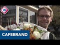 Bloemen voor de melder van brand bij café Van der Werff in Leiden - OMROEP WEST