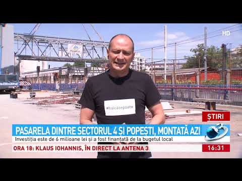 Pasarela dintre Sectorul 4 şi Popeşti Leordeni, montată azi