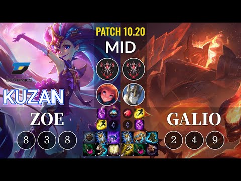 DYN Kuzan Zoe vs Galio Mid - KR Patch 10.20