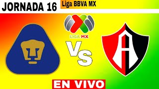 Pumas UNAM 3-0 Atlas en vivo Liga MX-APERTURA Jornada 16