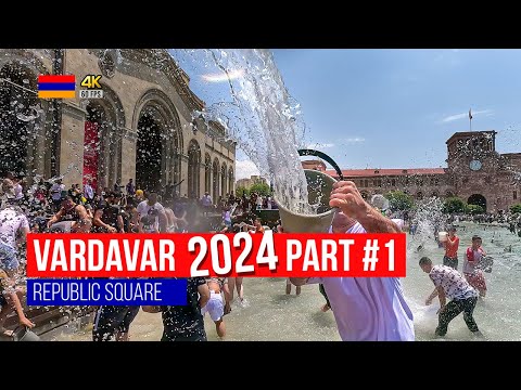 Vardavar 2024 - Republic Square - Armenian water festival - 4K 60 FPS!