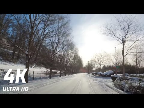 【4K】 Sun & Snow Driving in Renton, WA USA Through Highlands, Kennydale, Coulon Park, The Landing