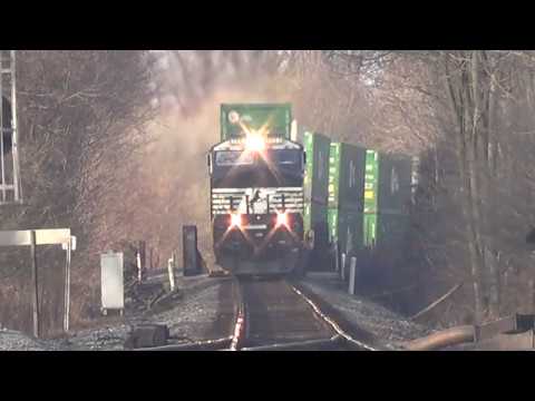 2 NS Intermodal Trains Meet at Shenandoah Junction, WV! 203 and 202!