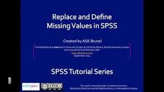 Code and define missing values in SPSS