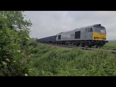 Class 60 60046 passing Stamford Lincolnshire 18.5.24