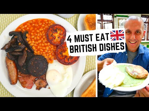 BRITISH FOOD | 4 British Foods You MUST EAT in LONDON, ENGLAND | Pie, Mash + Liquor, Fry Up...
