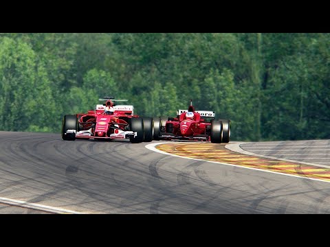 Ferrari F1 2017 vs Ferrari F1 1996 - Spa