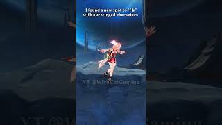 I found a new spot to fly with Genshin's winged characters😁 #genshinimpact #shorts
