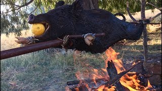 WILD BOAR Catch n Cook! DAMN LEMON Spit Roast Recipe!!!