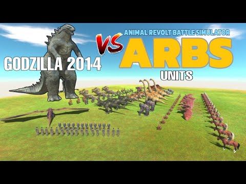 Godzilla 2014 vs All units On Animal Revolt Battle Simulator - ARBS gameplay