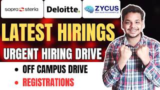Biggest Hiring Drives | Sopra , Deloitte , Zycus | Off Campus Job Drives for Freshers |Latest Hiring