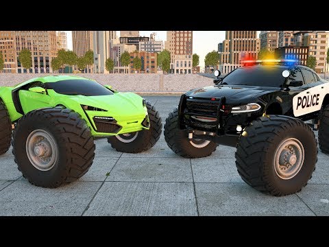 Sergeant Lucas The Police Car Catching the Jax Sport Car Tyre - Wheel City Heroes (WCH) New Cartoon