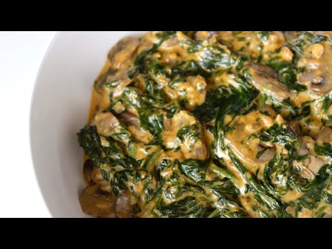 How to make the best creamed spinach with mushrooms | Creamy Spinach