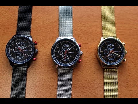 Unboxing XLORDX Curren Classic Herren Damen Unisex-Armbanduhr Datum Analog Quarz Gold Edelstahl