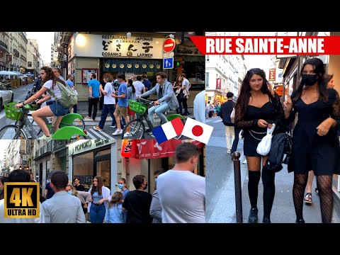 Little Tokyo em Paris na Rue Sainte-Anne (restaurantes e lojas japonesas) [4K 50fps]