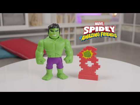 Marvel Spidey and His Amazing Friends Power Smash Hulk Preschool Toy, Face-Changing 10-inch Hulk Action Figure, Ages 3+ thumbnail
