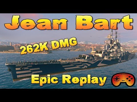 Jean Bart 262K DMG Replay in World of Warships "Best of Kradojaner"