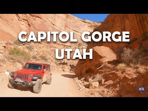 Scenic Capitol Gorge Road in Capitol Reef National Park, Torrey, Utah