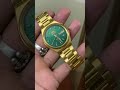 orient automatic brand new condition sun burst greenish dial day date date at  , full length chain