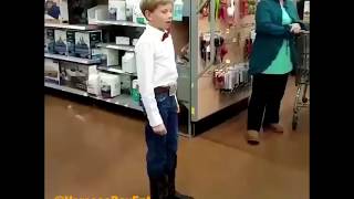 Boy dressed as Cowboy sings  Lovesick Blues in Wal-Mart