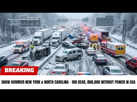 Breaking News Chaos Ice and Snow Hammer New York & North Carolina – 100 Dead, Without Power in USA