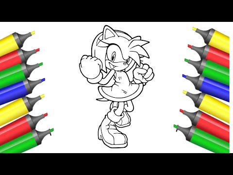 Sonic the hedgehog coloring pages. How to color Amy Rose  from Sonic the Hedgehog