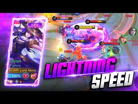 GOD LIKE SPEED FANNY AGGRESSIVE CABLES !! ⚡️🔥| SKYLARK GAMEPLAY ! || MOBILE LEGENDS BANG BANG