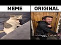 Karate Cat Meme Vs Original Side By Side Comparison