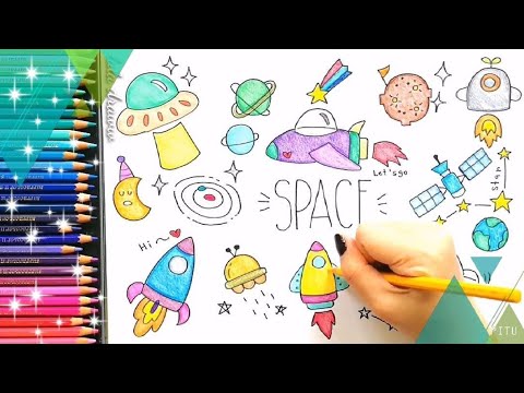 HOW TO DRAW TOY ROCKET SHIP & SPACE SHIP VERY CUTE AND EASY) DRAWINGS LEARN SPACE WITH cute  cartoon