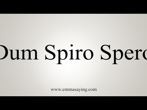 How To Say Dum-Spiro-Spero