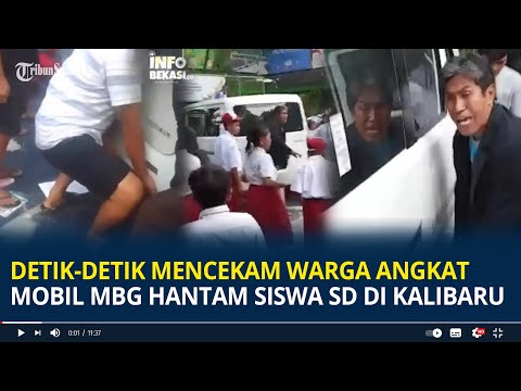 Detik-detik Mencekam Warga Angkat Mobil MBG Hantam Siswa SD di Kalibaru, "Banyak yang di Kolong"