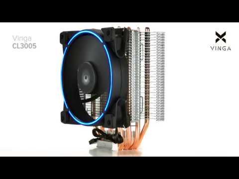 Башенный кулер для процессора AMD/Intel Vinga CL3004 с синей подсветкой, пк вентилятор для интел/амд - фото 1 - id-p1668176542